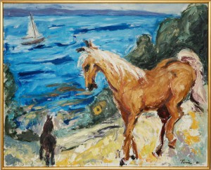 Af Tonie - Den gyldne hest, olie på lærred, 1981.