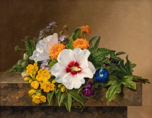 J.L. Jensen - Blomster på et marmorbord, 1833. Montpellier, Musée Fabre