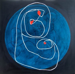 Tina Hille - Moderjord, akryl på lærred 100x100 cm