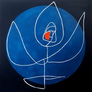 Tina Hille - Peace - akryl på lærred, 100x100 cm.